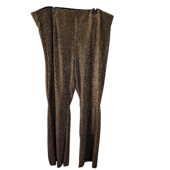 Torrid Pants Womens 4X 26 Gold Lurex Hollywood Flare Pull On Wide Band Metallic - Picture 1 of 10